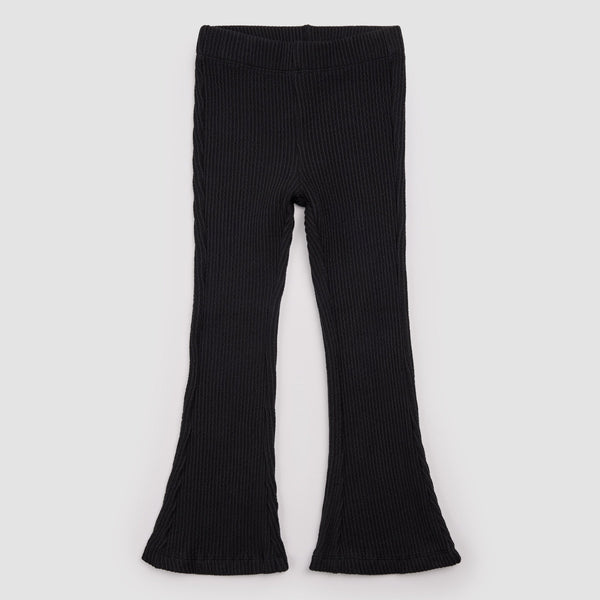 Miles The Label - Flared Knit Pant in Black
