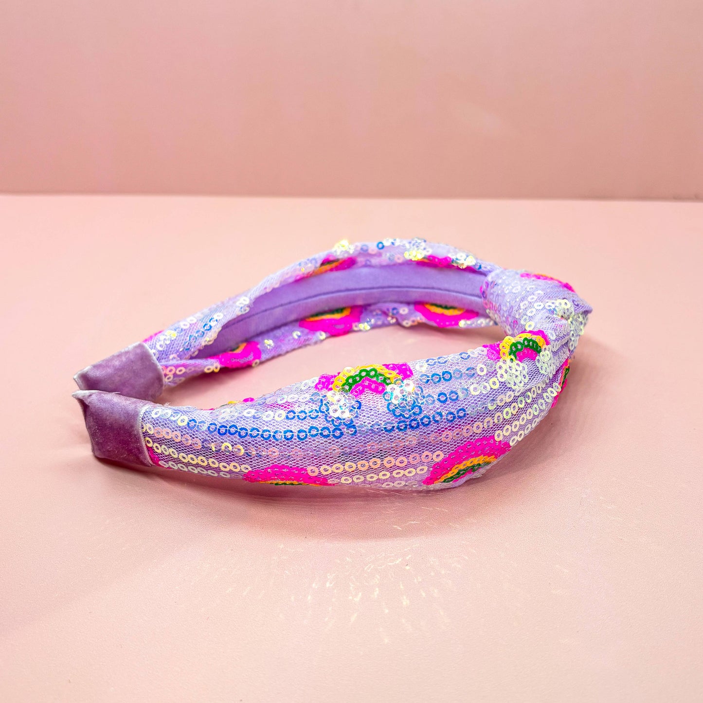 Frog Sac Kids Sequin Knot Headband, Rainbow
