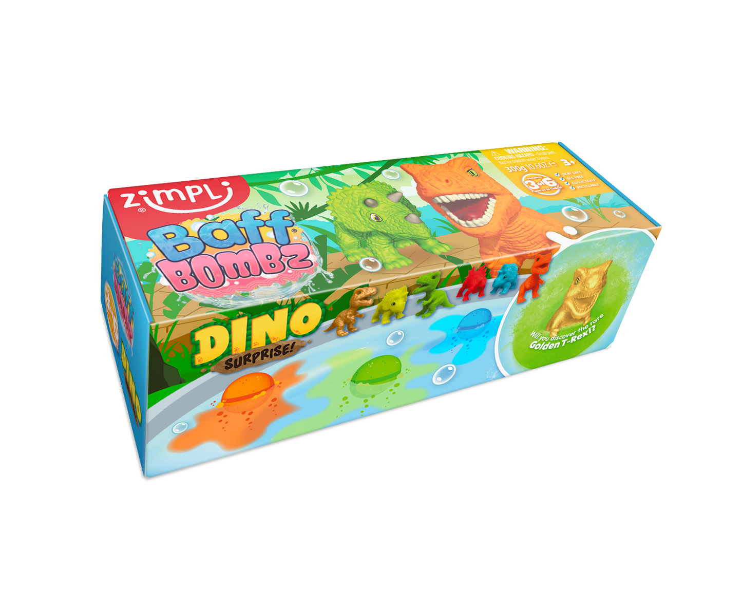 Zimpli Kids - Zimpli 3x Baff Bombz Dino Surprise Collectible Bath Bomb