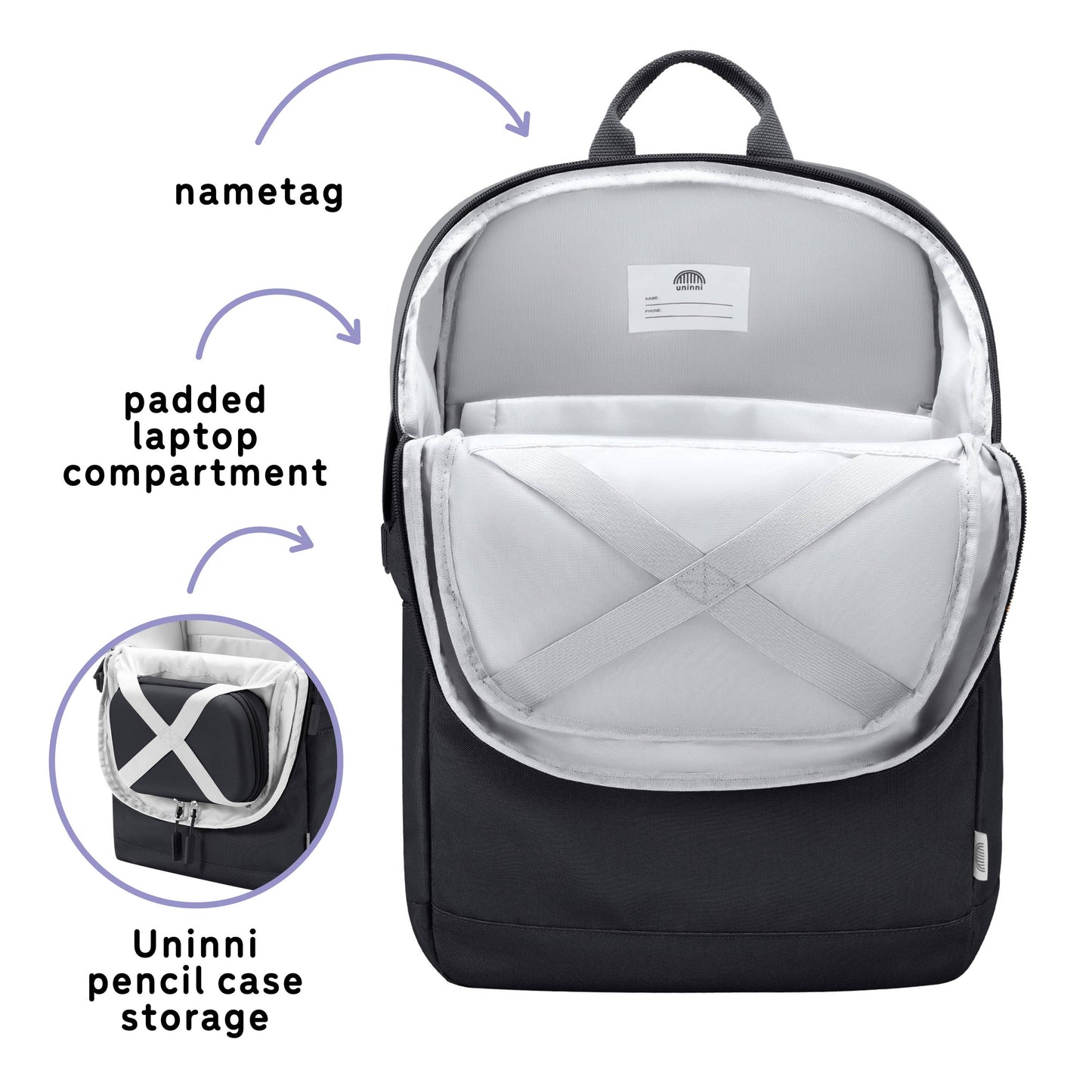 uninni - Bailey Backpack - Black: Black