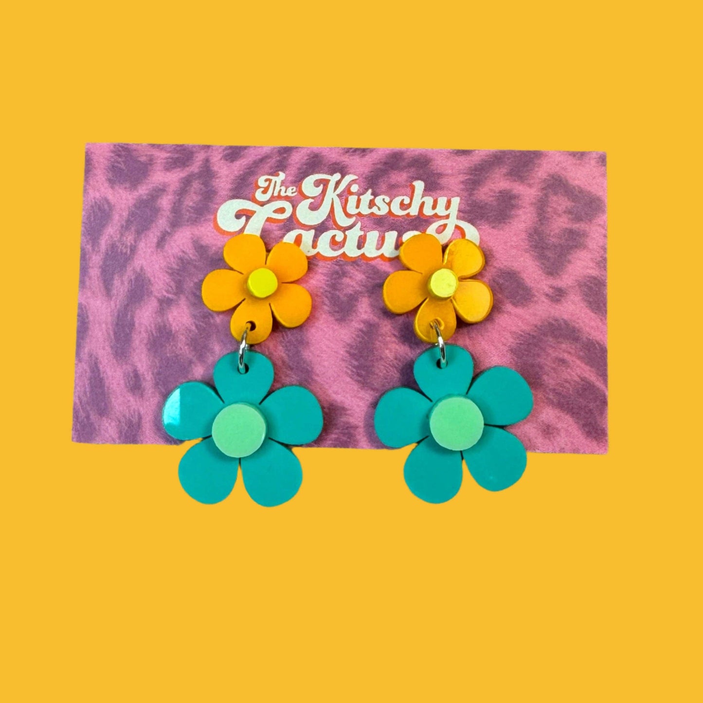 The Kitschy Cactus - Scoooby Dooo (mini)-Funky Flower Earrings