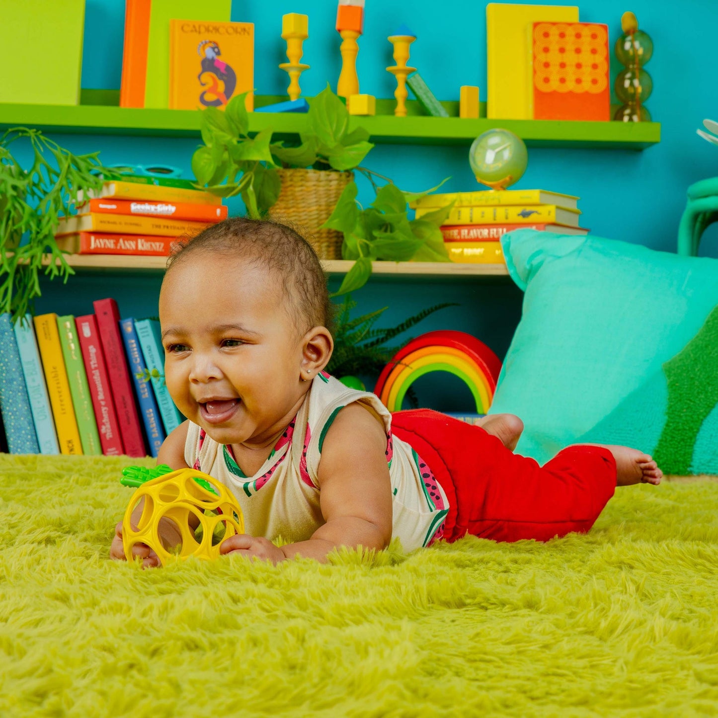 BRIGHT STARTS - Hold My Own Easy-Grasp Teether Toy - Pineapple