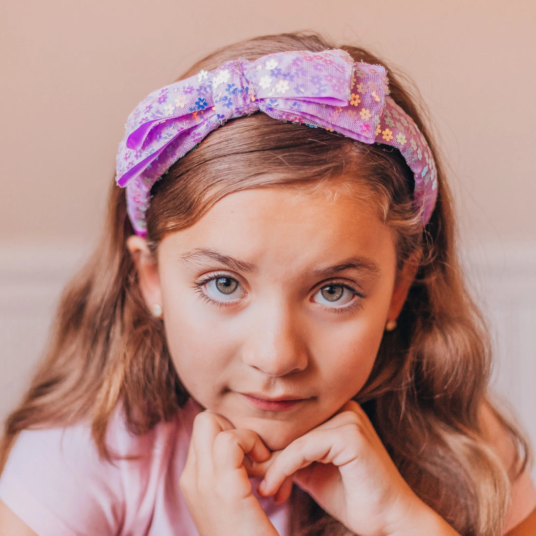 Frog Sac - Big Bow Headband - Double Layer Sequin