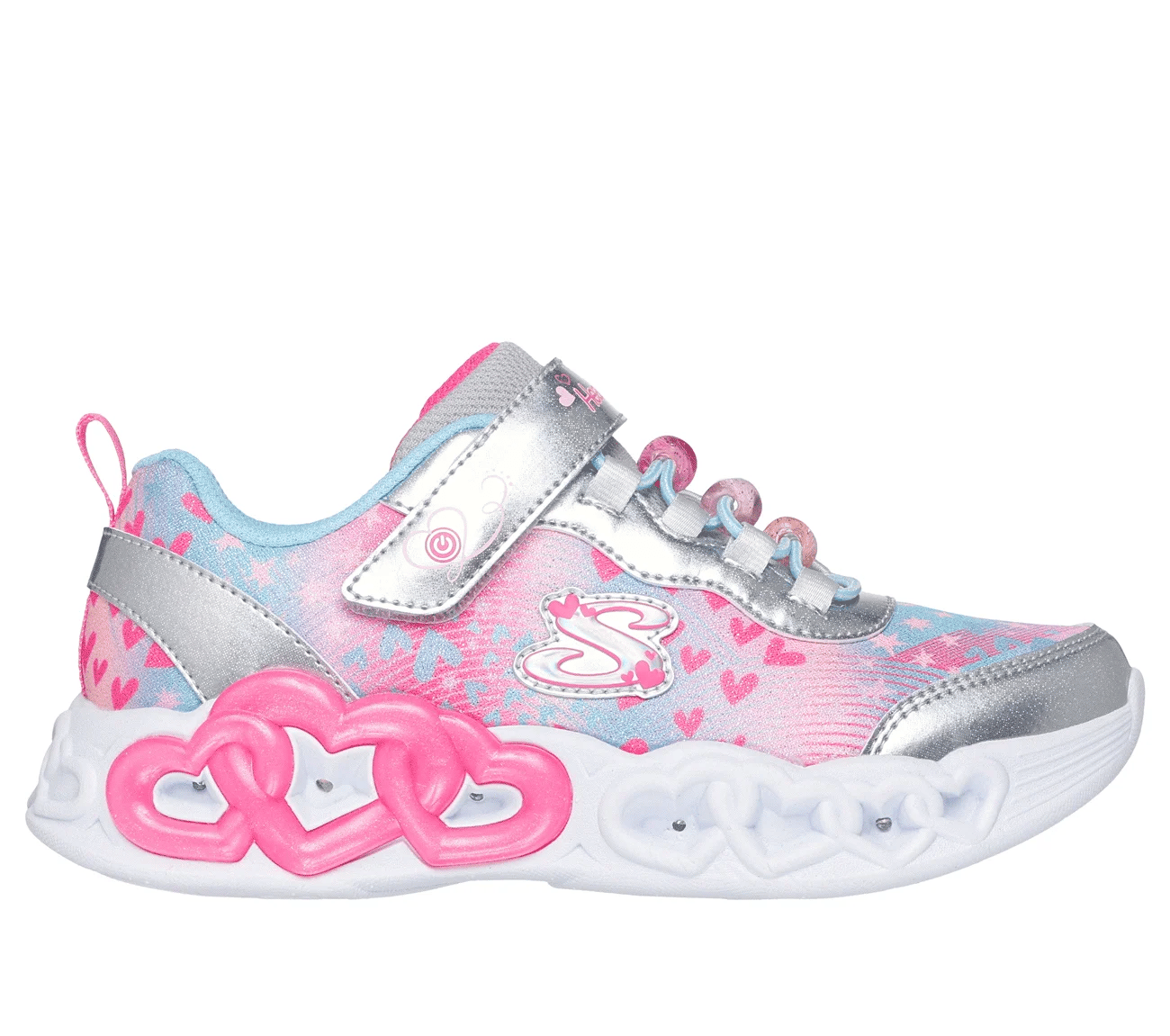 Skechers Infinite Heart Lights Heart Jewels light-up sneaker for girls