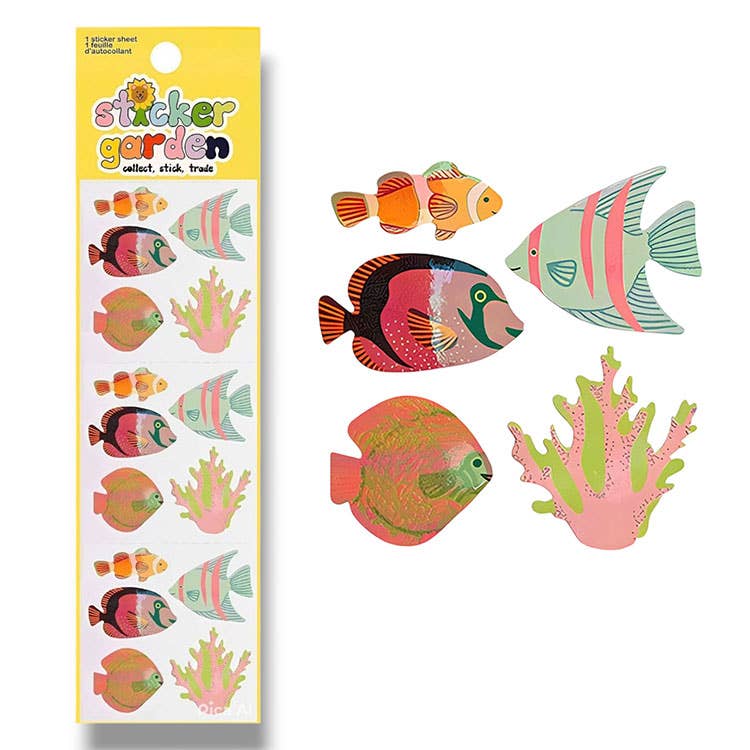 Sticker Garden - Jewel Tropical Fish Stickers for Kids
