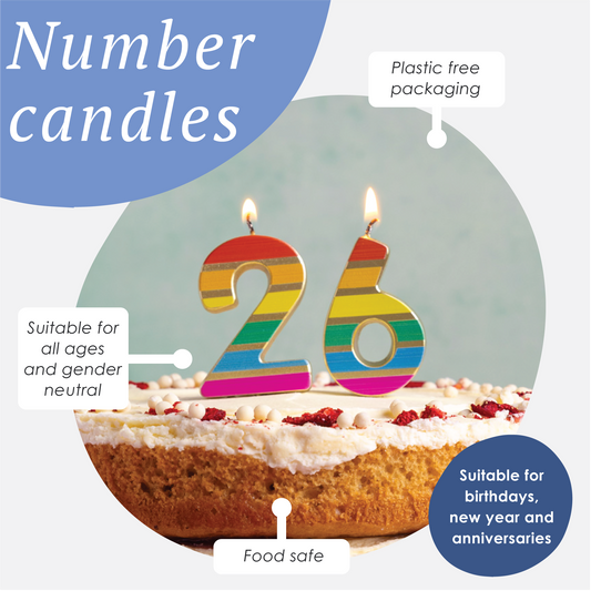 Talking Tables USA - Rainbow Number Candle Set | 0-9