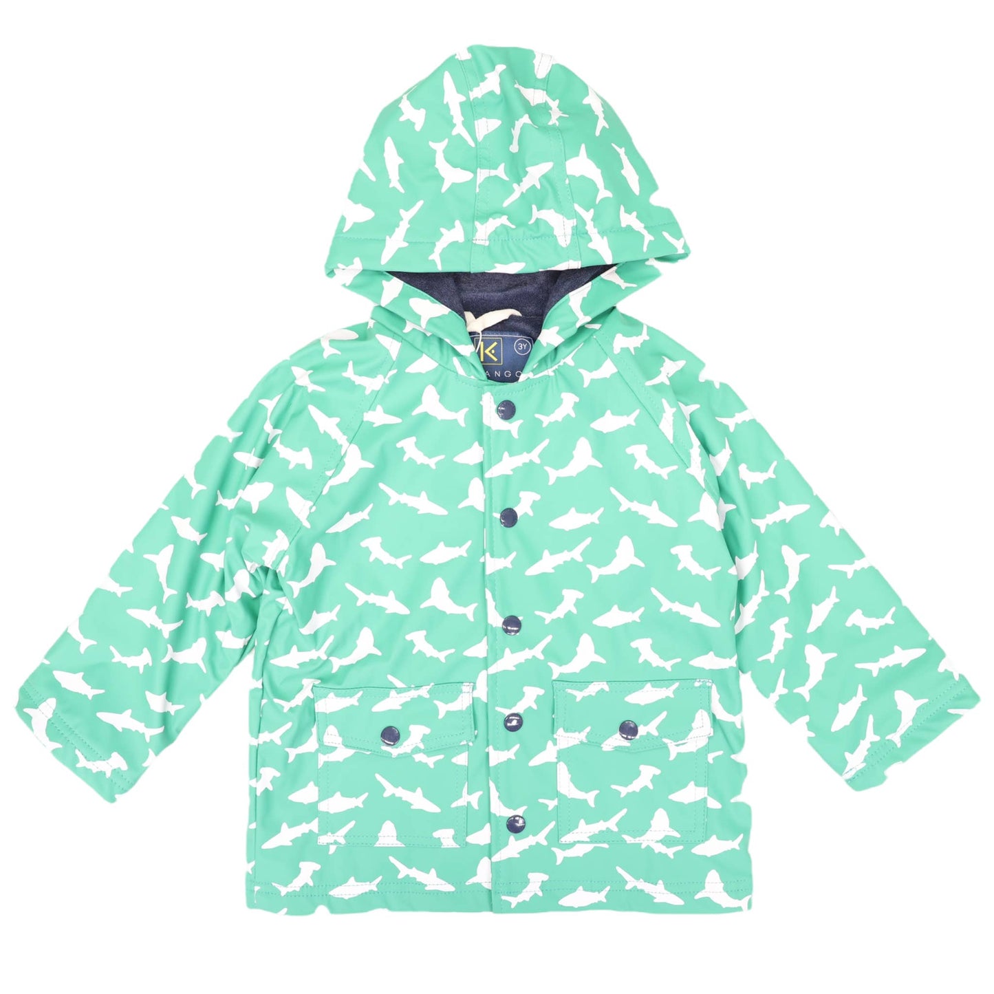 Korango - Shark Colour Change Raincoat Green - Terry Towel
