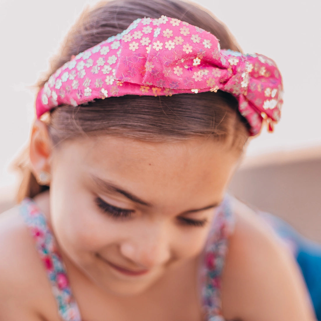 Frog Sac - Big Bow Headband - Double Layer Sequin