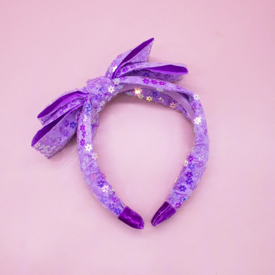 Frog Sac - Big Bow Headband - Double Layer Sequin