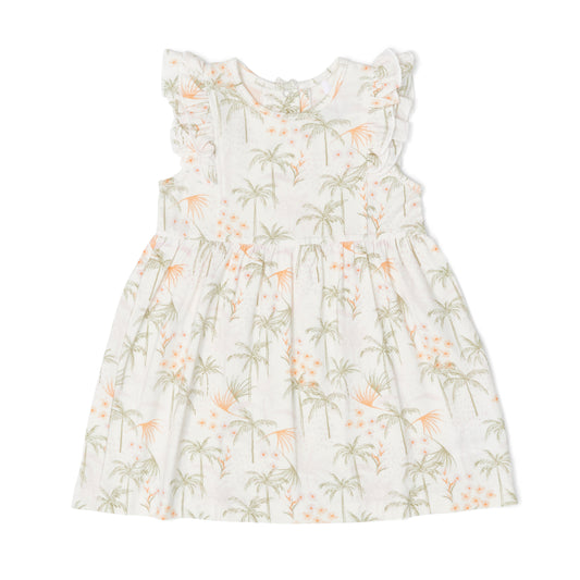 Coccoli Cotton-Modal Dress - Tropical on Cream