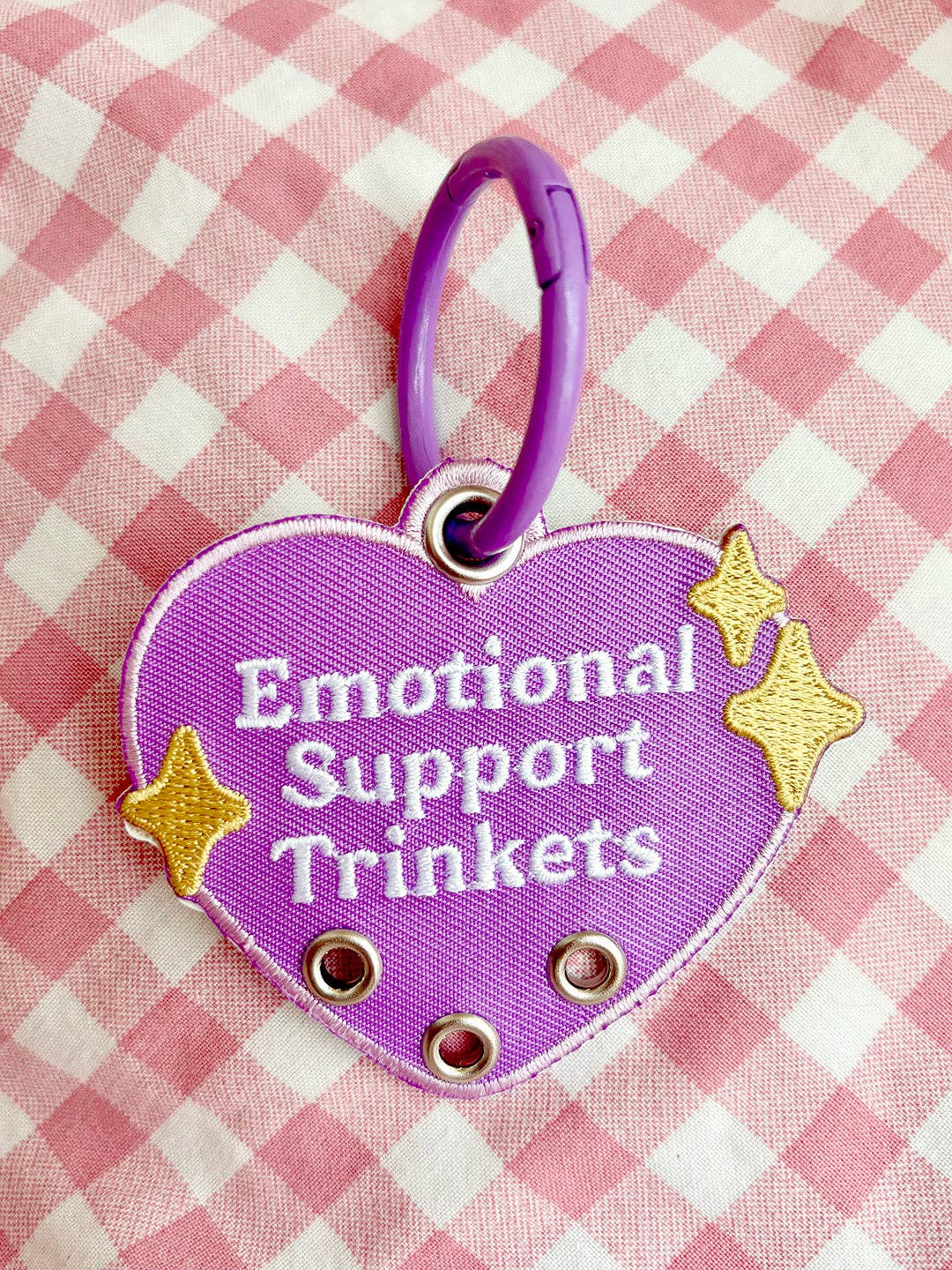 Maobabie - Emotional Support Trinkets Heart Embroidered Keychain