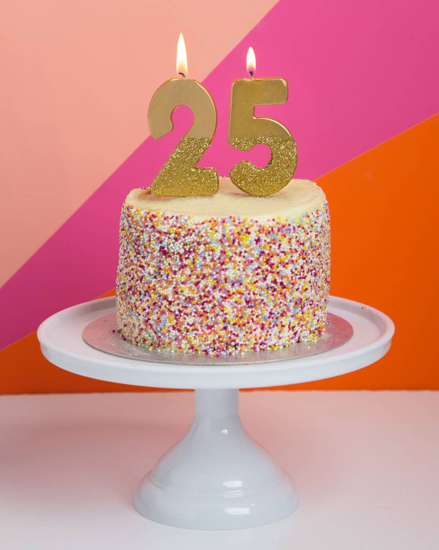 Talking Tables USA - Gold Glitter Birthday Number Candles | 0-9