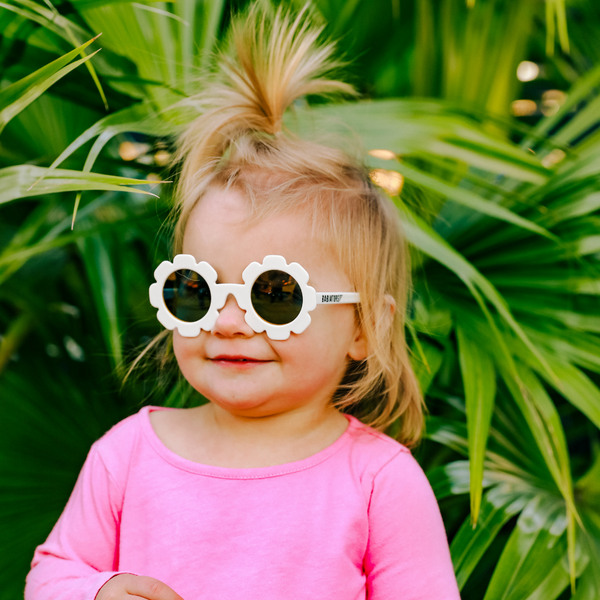 Babiators The Daisy: White Flower w/ Polarized Gold Lens Sunglasses