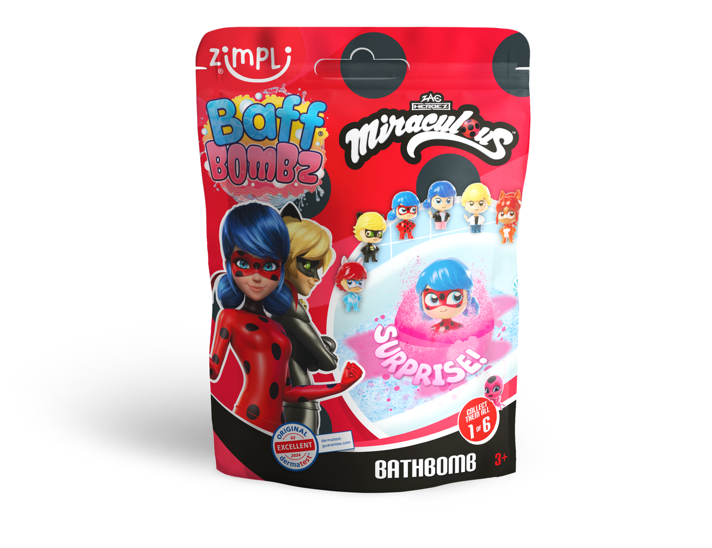 Zimpli Kids - Zimpli Baff Bombz - Miraculous Surprise! with figure inside