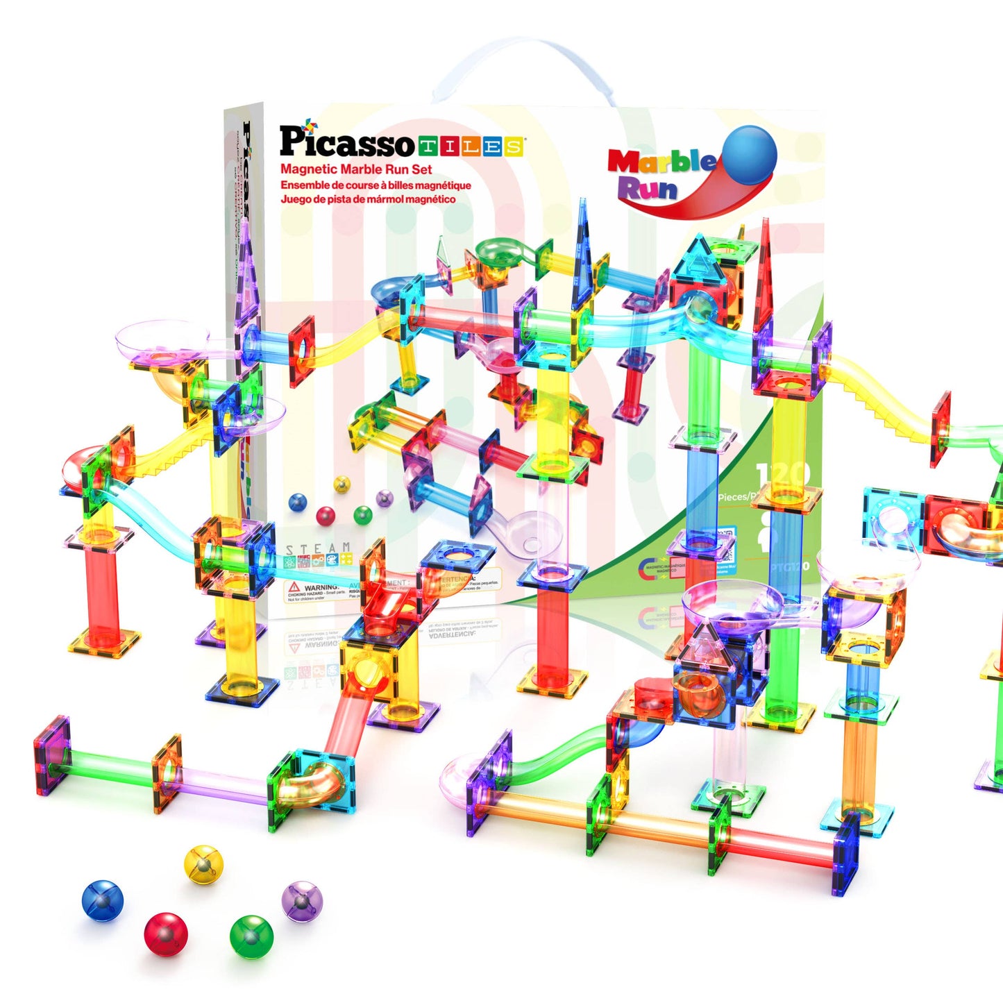 PicassoTiles Magnetic Marble Run Set