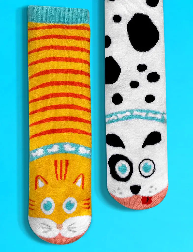 Pals Socks - Cat & Dog Fun Mismatched Socks for Adults