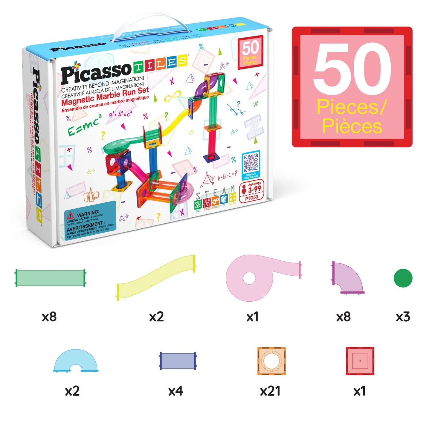PicassoTiles Magnetic Marble Run Set