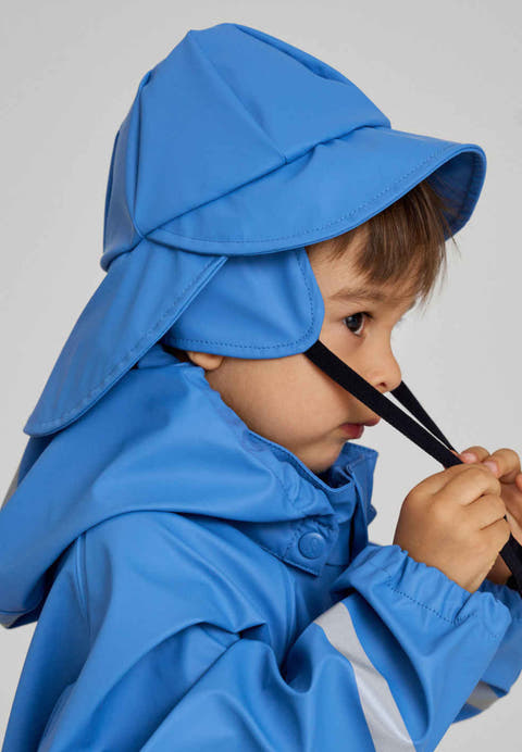Reima Rainy Waterproof Kids' Rain Hat – Wide Brim, Reflective, Chin Strap | Toddlers to Kids