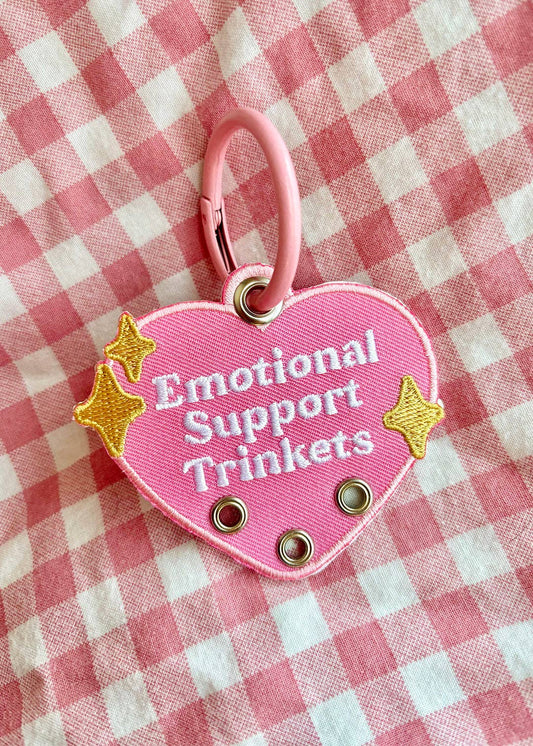 Maobabie - Emotional Support Trinkets Heart Embroidered Keychain