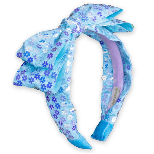 Frog Sac - Big Bow Headband - Double Layer Sequin