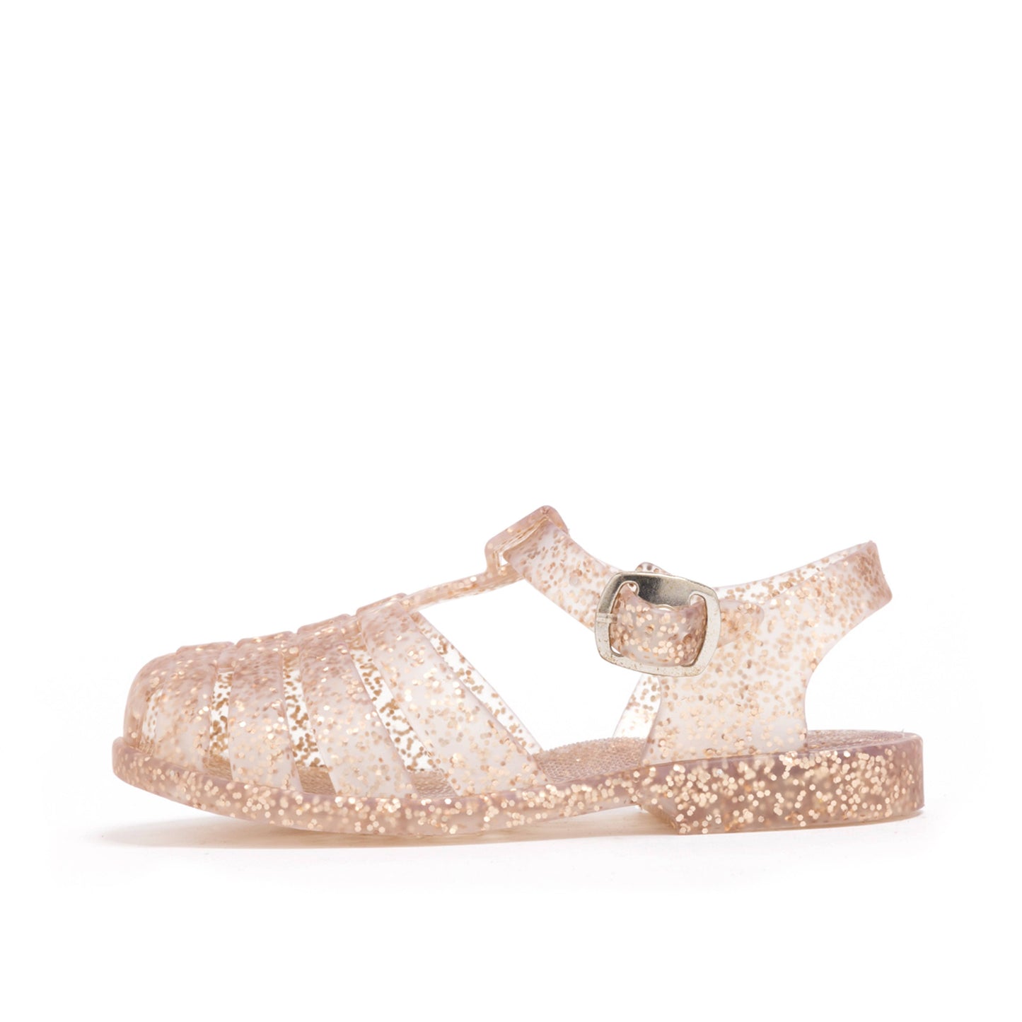 Shooshoos Jelly Sandal : Rose Gold Glitter