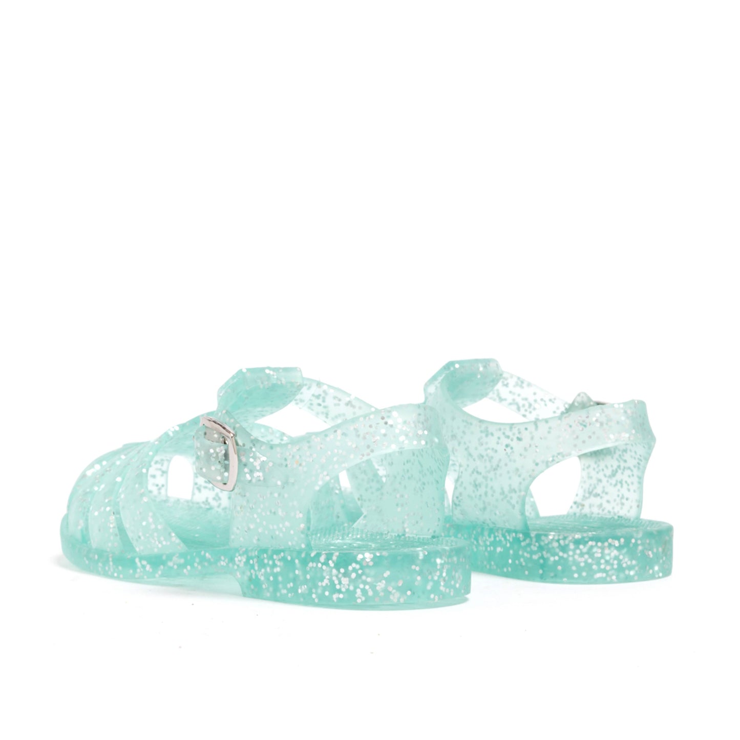 Shooshoos Jelly Sandal : Rainbow Glitter: Green Glitter