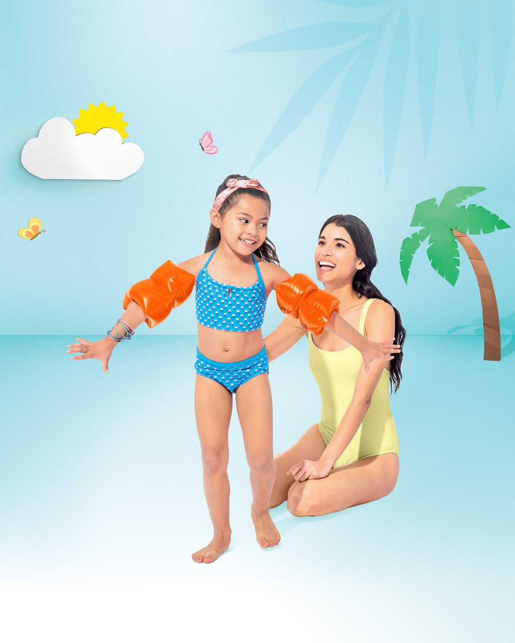 Orange Inflatable Arm Band Floaties