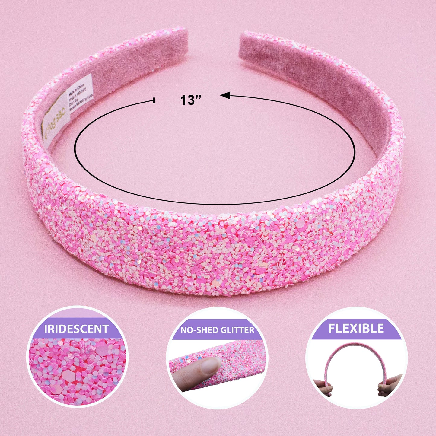 Frog Sac Tapered Chunky Glitter Headband