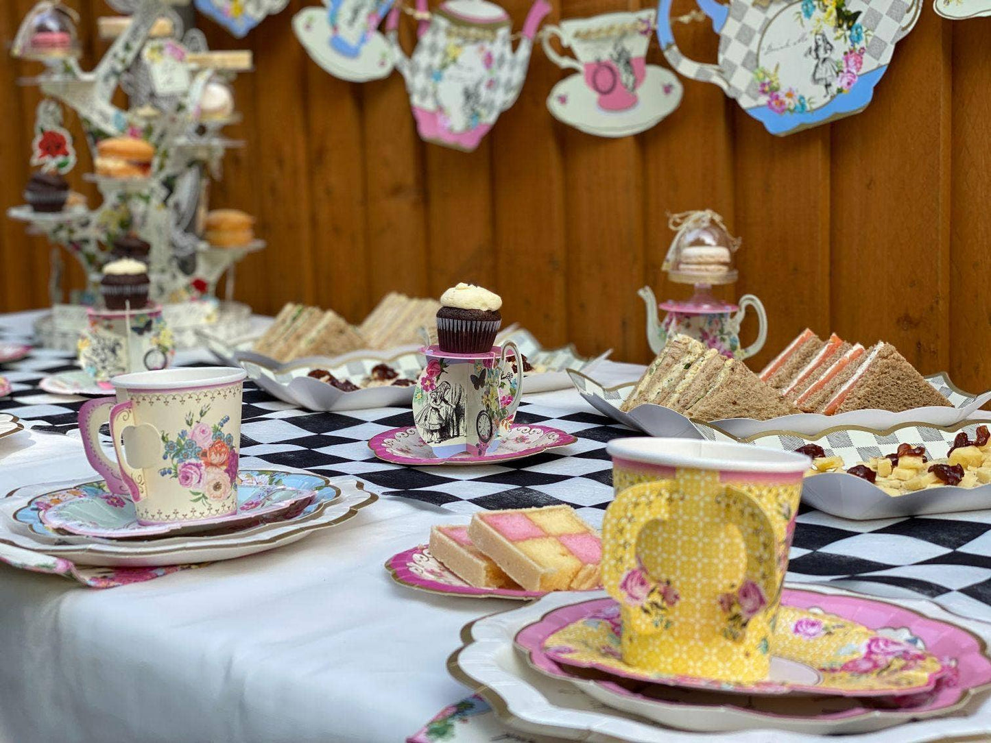Talking Tables USA - Vintage Teacups and Saucers Set  | 12 Pack | Tea Party |