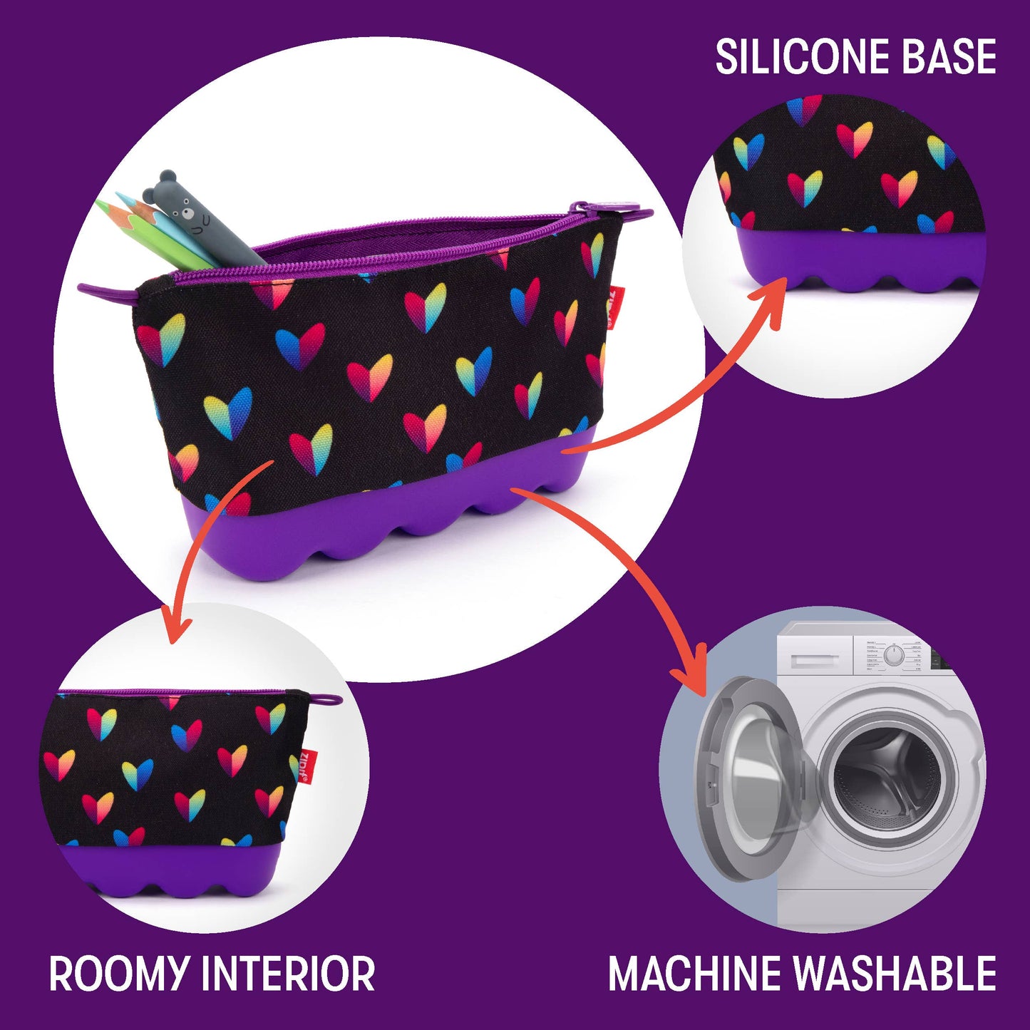 ZIPIT - ZIPIT Hearts Silicone Case