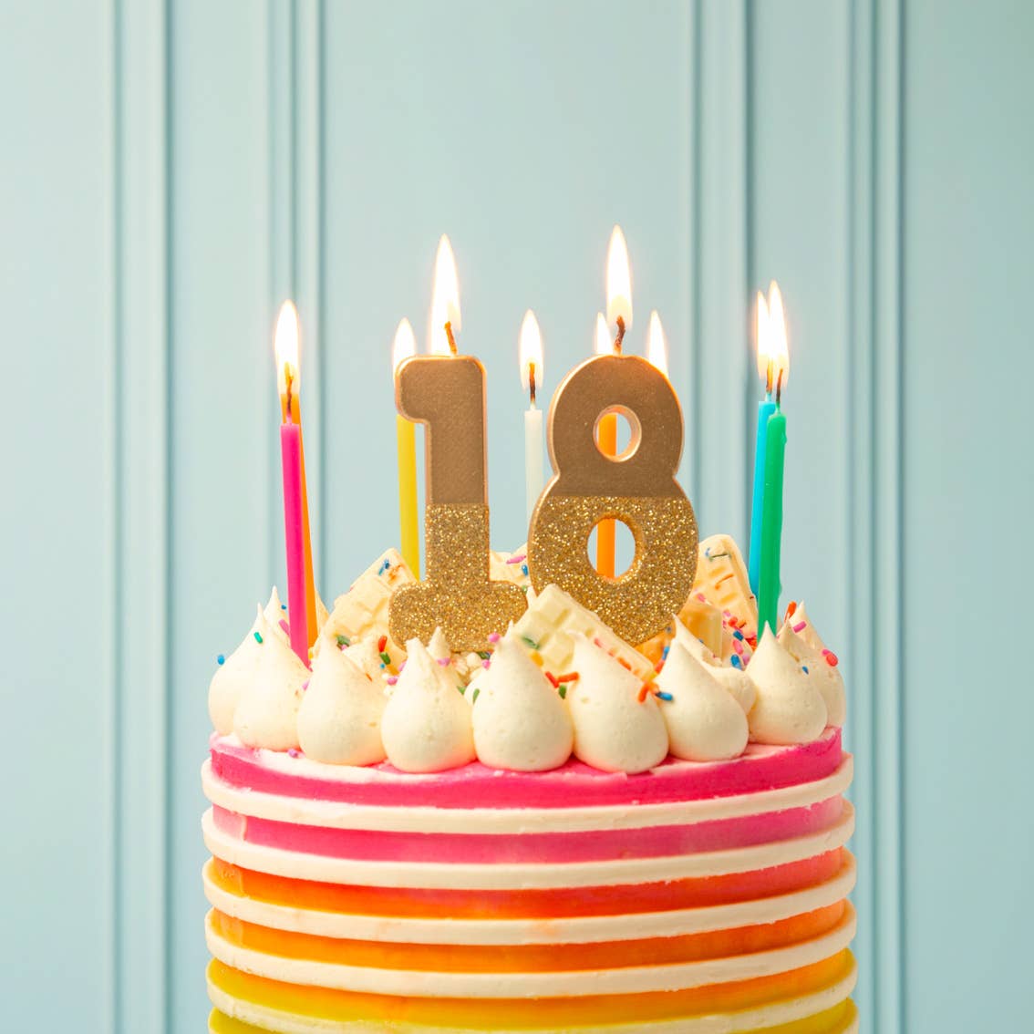 Talking Tables USA - Gold Glitter Birthday Number Candles | 0-9