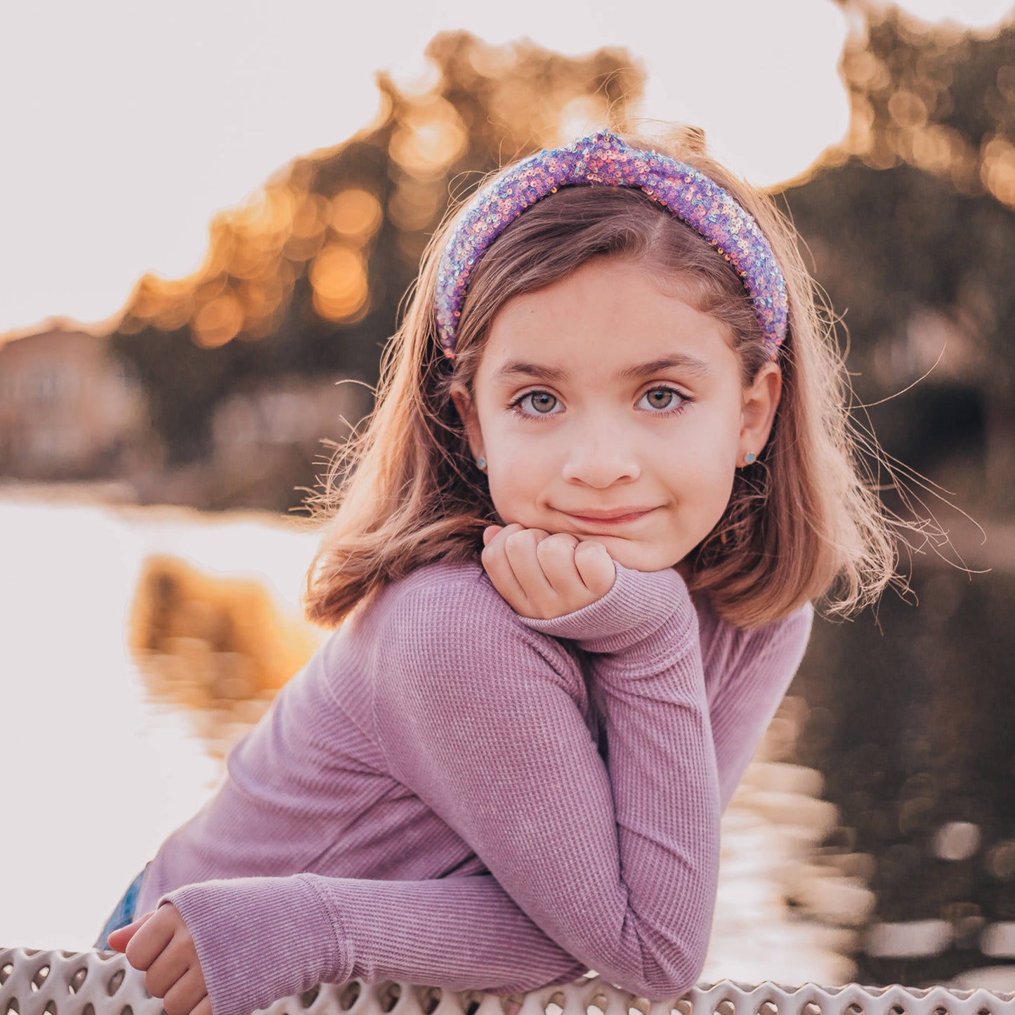 Frog Sac Kids Knot Headband, Sequin Knotted Hair Band Accessories