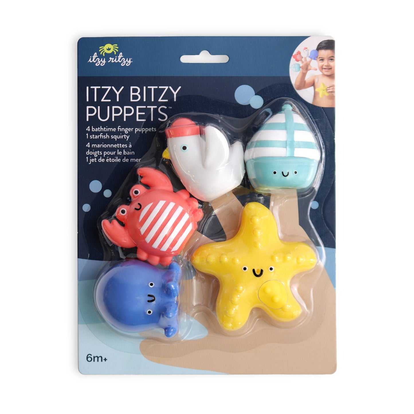 Itzy Ritzy - Nautical Itzy Bitzy Puppets - Bath + Storytelling Toys