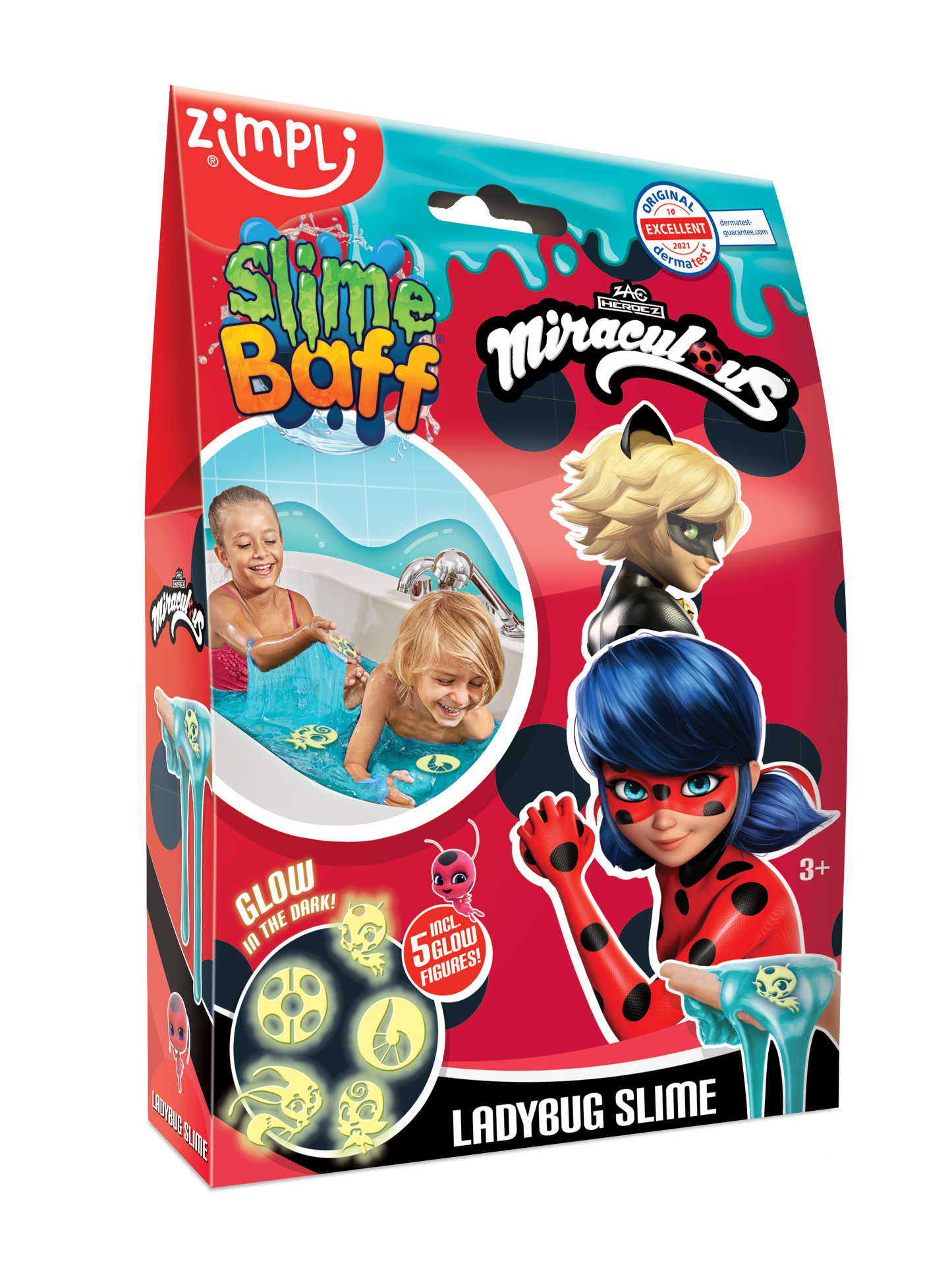 Zimpli Kids - Miraculous Slime Baff with GID figures - Green & Aqua