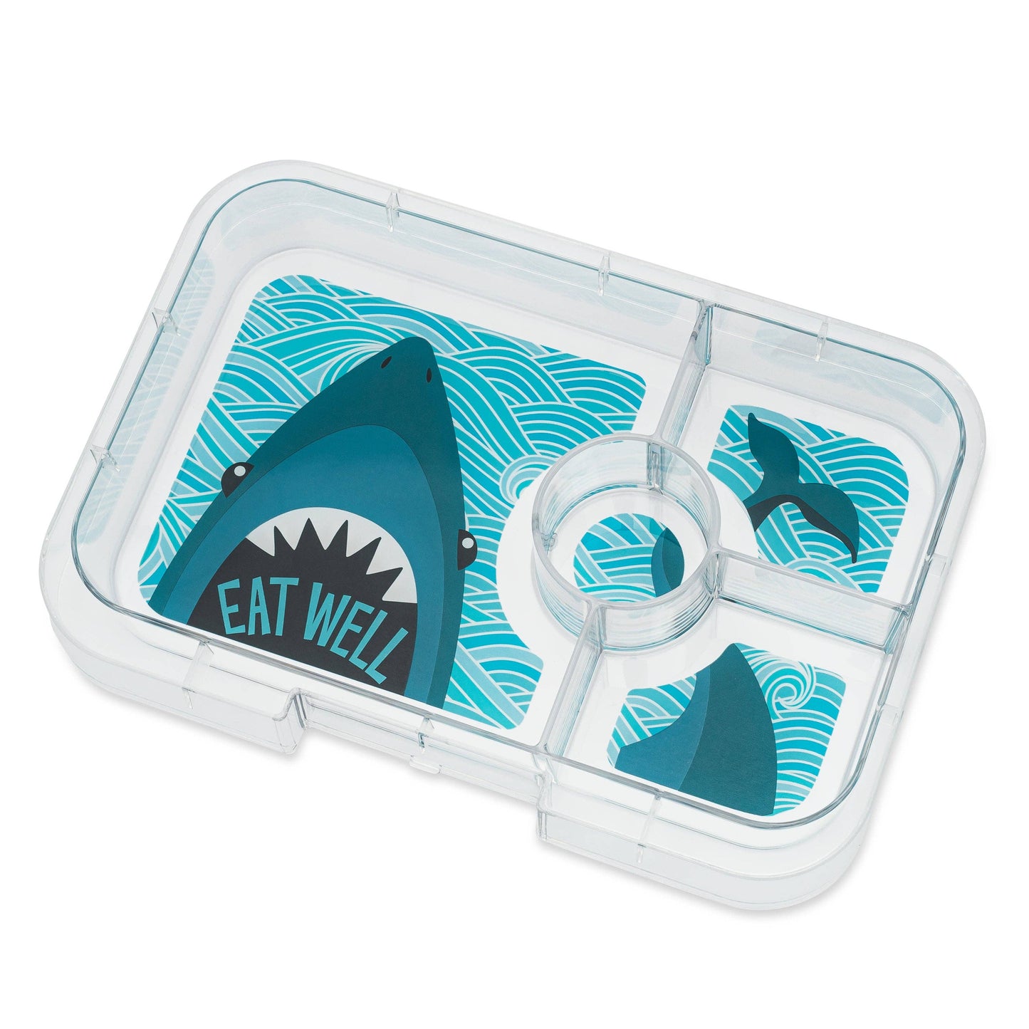 Yumbox - Leakproof Yumbox Tapas Bento Lunch Box - Monte Carlo Blue - 4 Compartment with Shark Tray