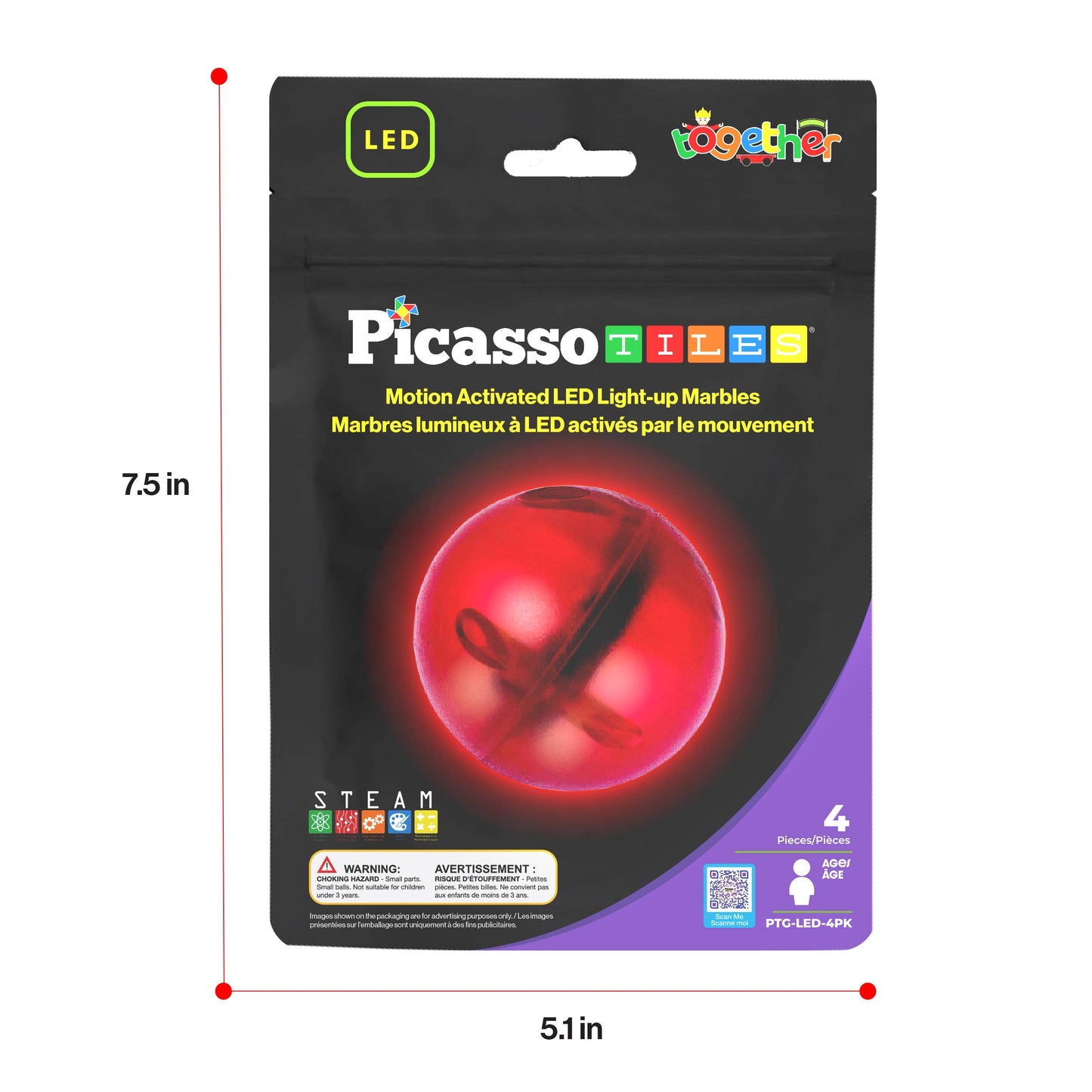 PicassoTiles Light Up Marbles