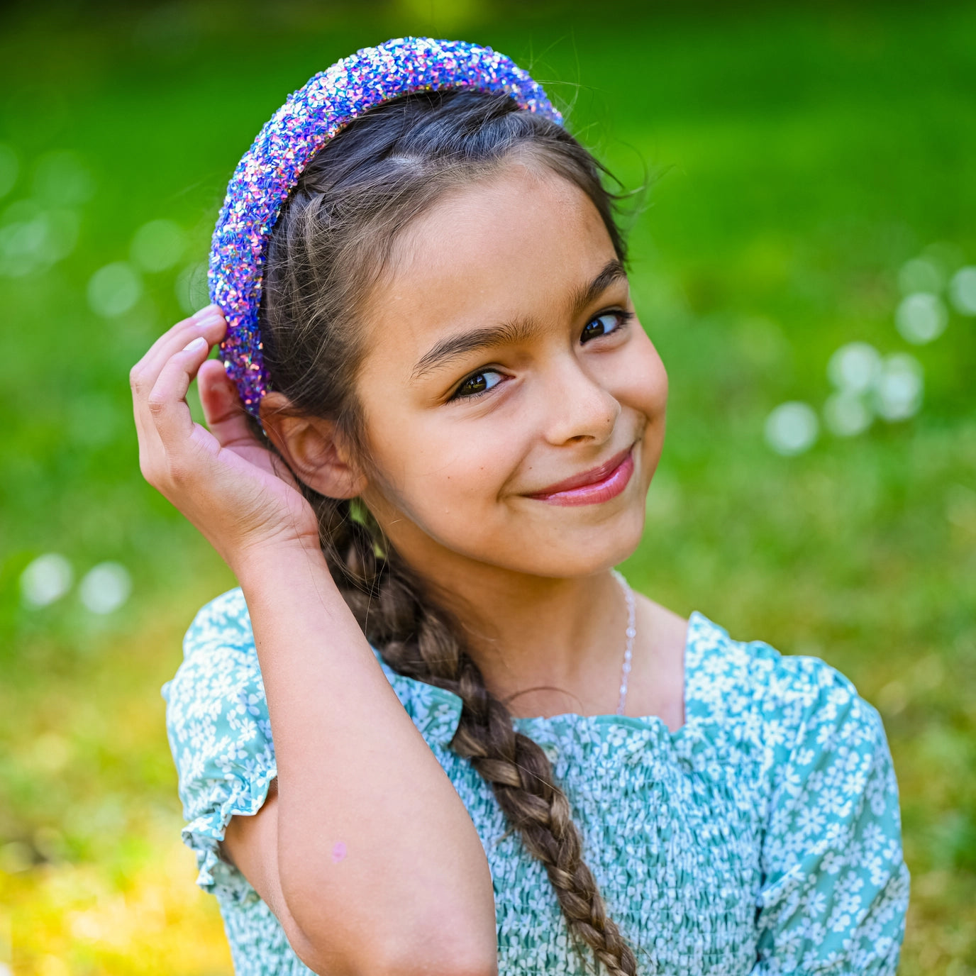 Frog Sac Kids Padded Headband, Chunky Sequin Hair Band