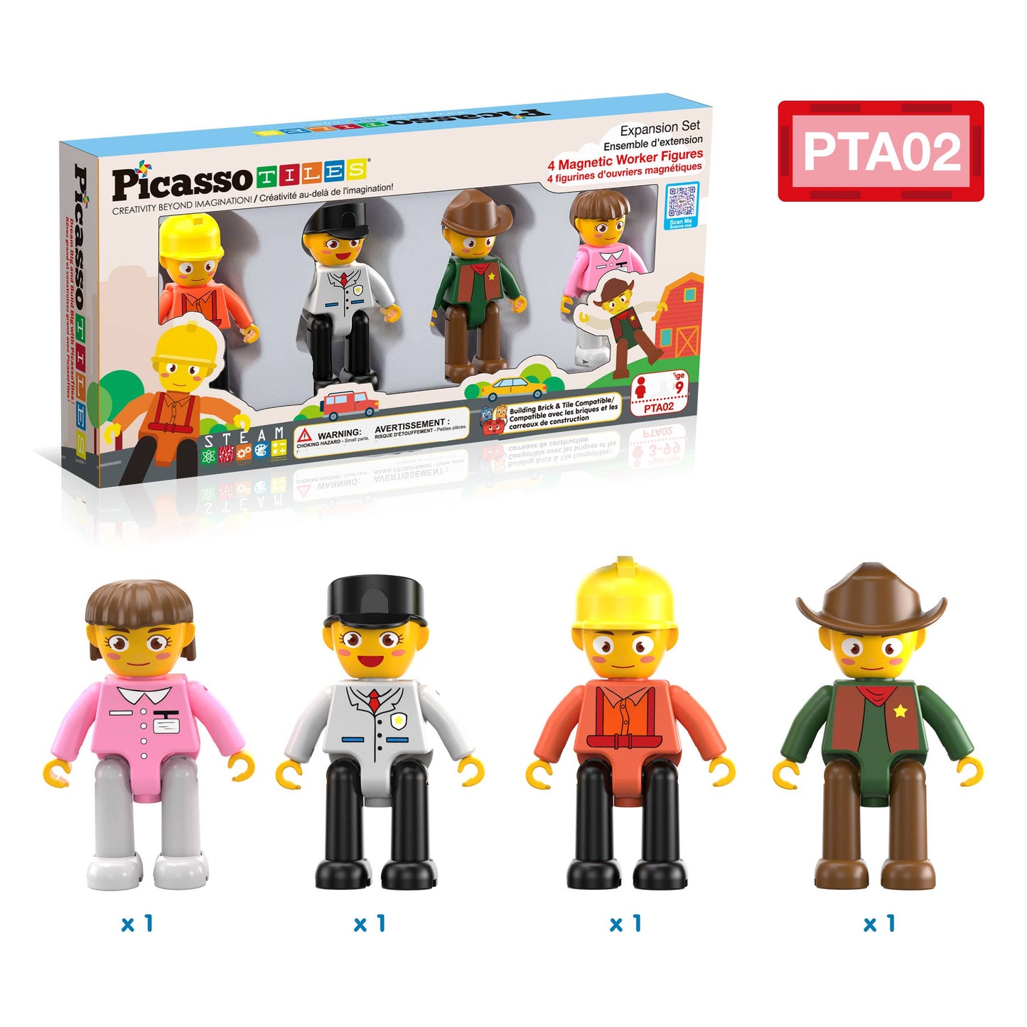 PicassoTiles Professional Figure Set 4 Pieces