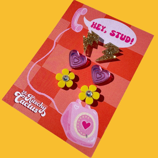 The Kitschy Cactus - Hey, Stud! #1 -Cute Acrylic Stud Earrings
