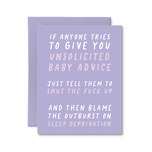 Pretty by Her - Unsolicited Baby Advice Card