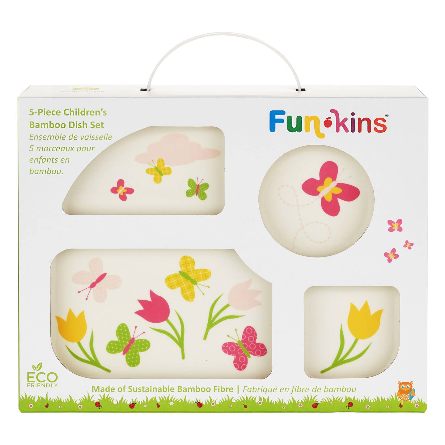 My Funkins - Five Piece Bamboo Dish Set for Kids - Butterflies