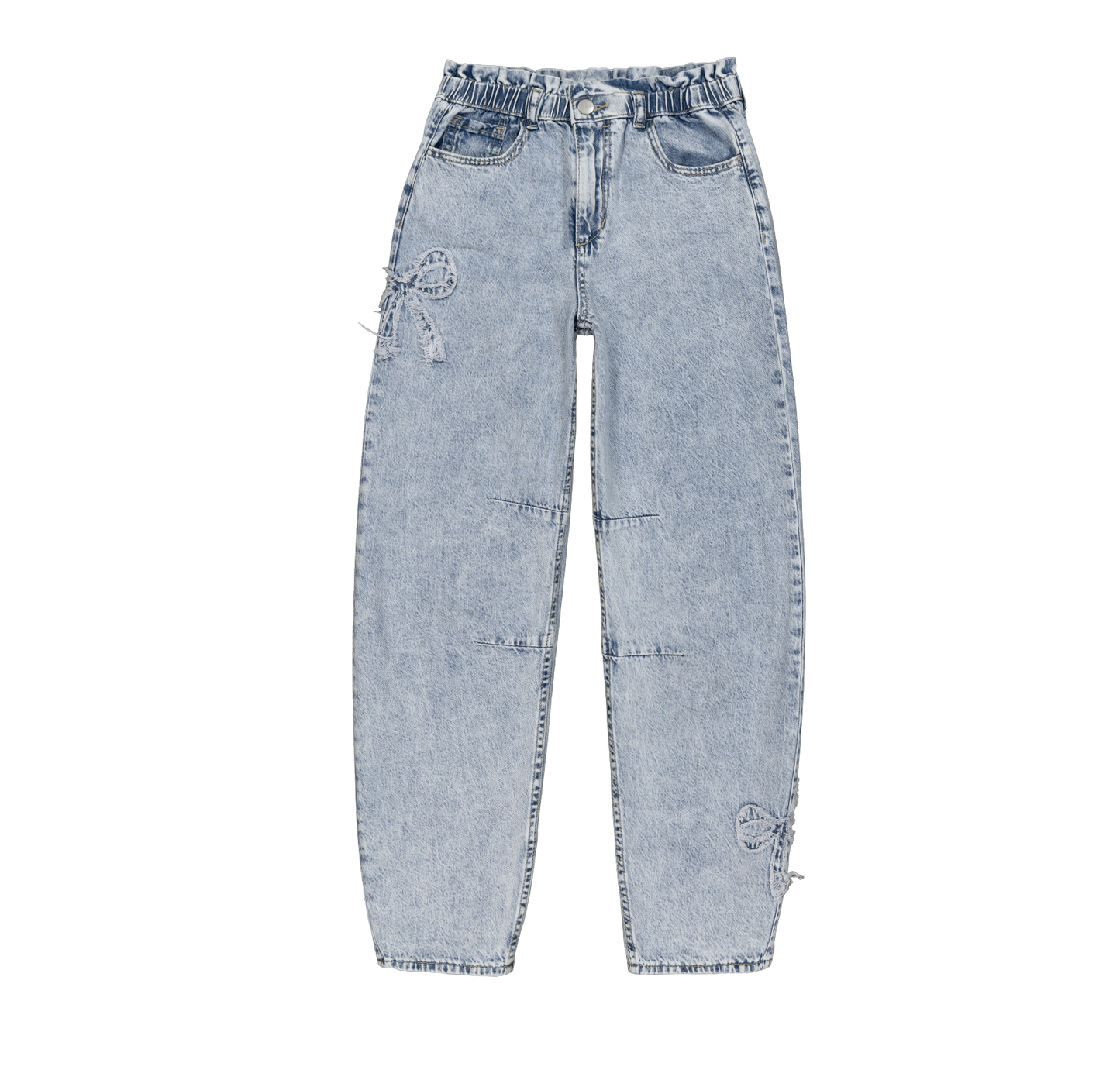 Joe's Jeans Girls Raya Barrel Fit Paperbag Jeans with Bow
