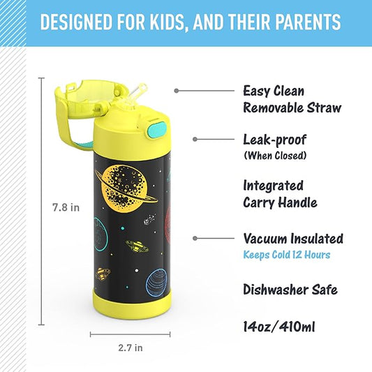 Thermos - 410ml FUNtainer Water Bottle with Spout and Locking Lid, Out of This World