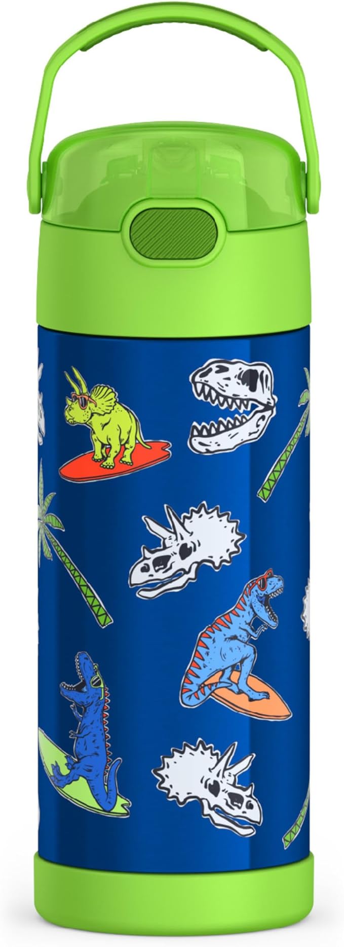Thermos - 410ml FUNtainer Water Bottle with Spout and Locking Lid, Daring Dinos