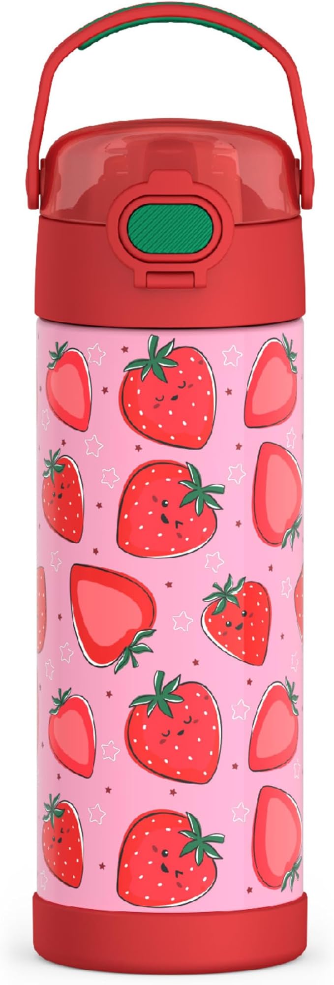 Thermos - 470ml FUNtainer Water Bottle with Spout and Locking Lid, Strawberry Smiles