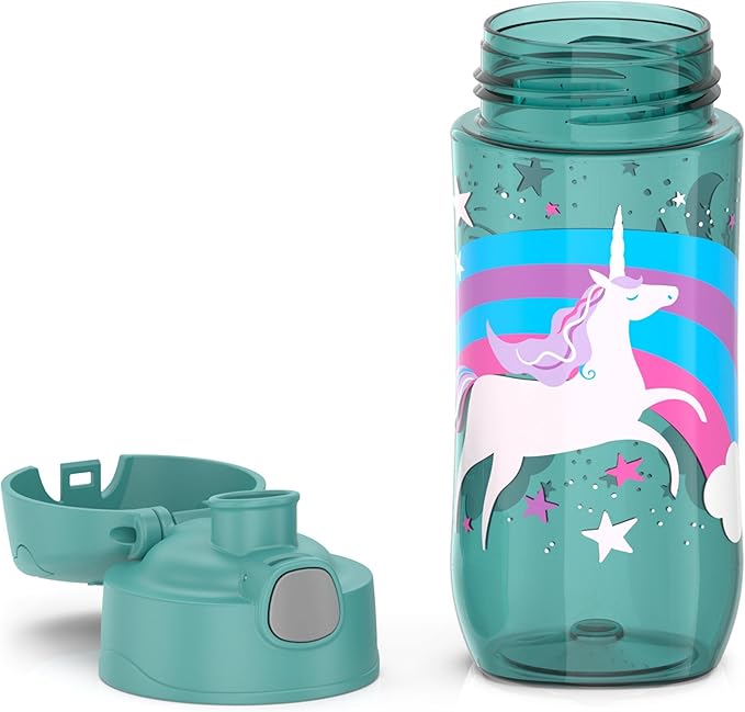 Thermos Funtainer 16 Ounce Plastic Hydration Bottle with Spout Lid, Color Change Unicorns