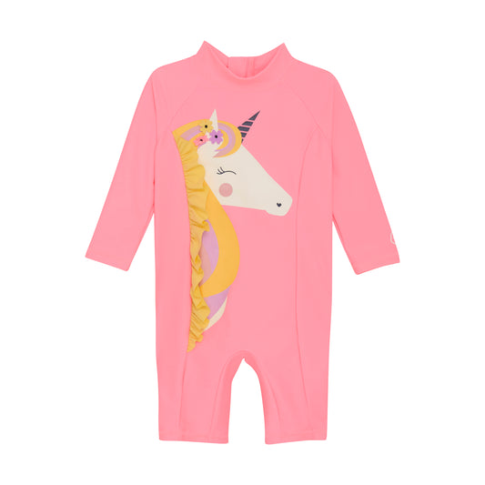 Color Kids 1 pc UV Sunsuit Pink Unicorn - 1Y