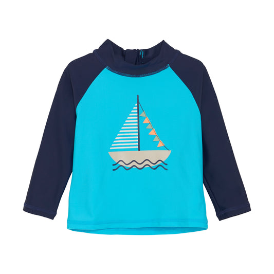 Color Kids UV Long Sleeve Sun Shirt Blue Boat  - 1Y