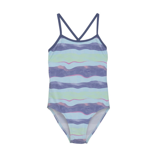 Color Kids 1 pc Swimsuit Blue & Purple Waves - 6Y