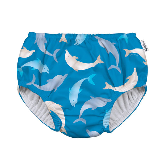 Greensprouts - Eco Pull - Up Swim Diaper - Marine Blue Dolphins - 18 Months